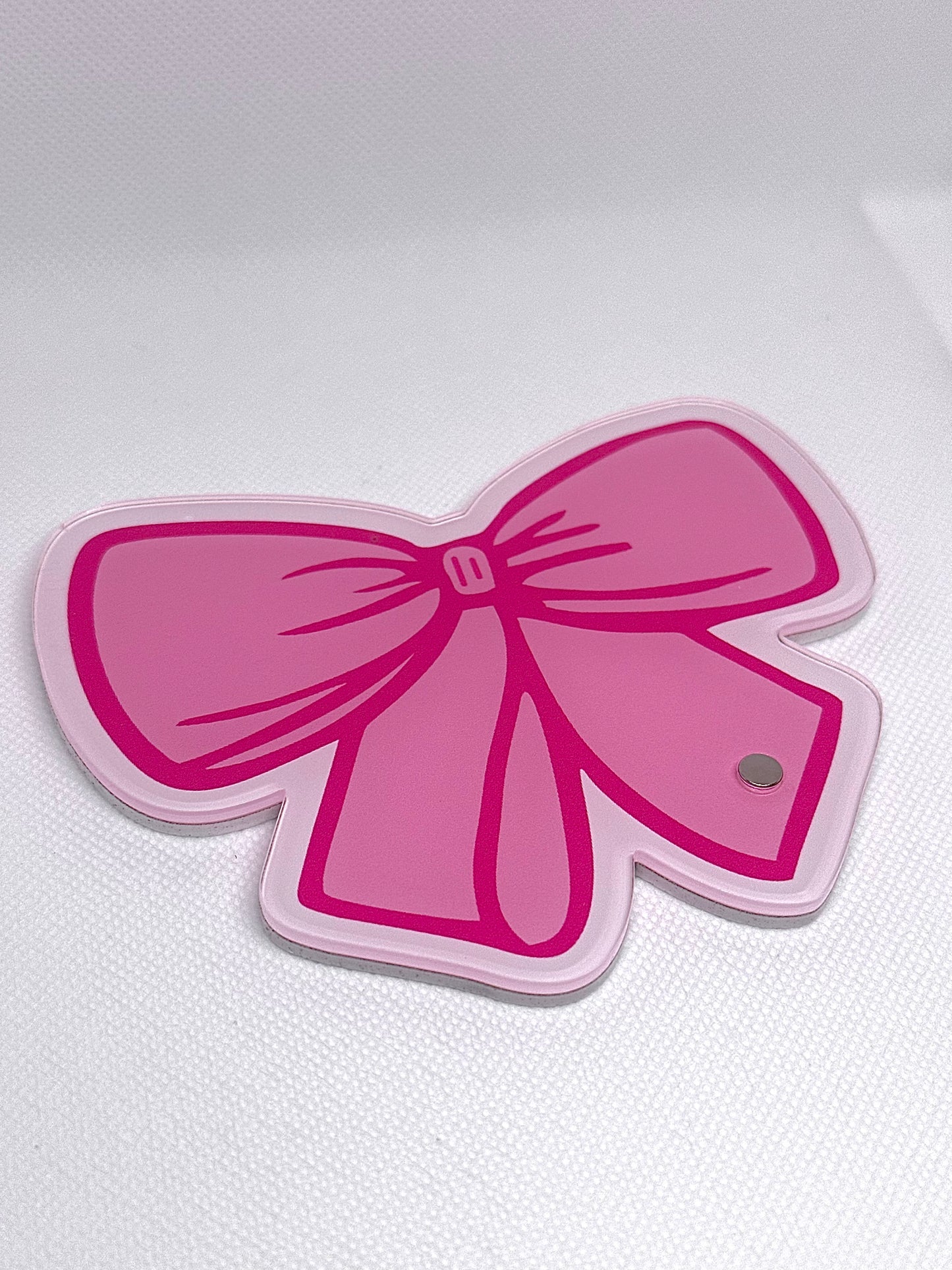 Pink Bow Acrylic Lash Tile
