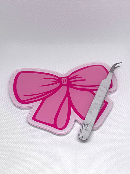 Pink Bow Acrylic Lash Tile